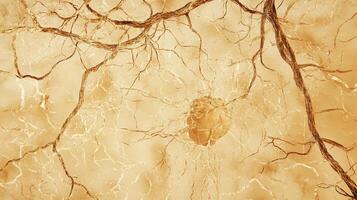 Networked life, intertwined like branches reaching for the sun, with central form amidst delicate connecting threads in warm tones. photo