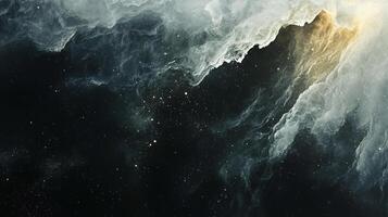 Abstract sky with a blend of dark and light shades and an ethereal, otherworldly presence. A cosmic dance of light and shadow. photo