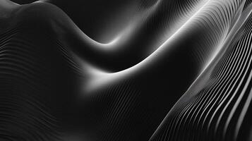 Monochrome waves undulate across the scene, light and shadow dancing across their rhythmic forms, creating a sense of serene motion. photo
