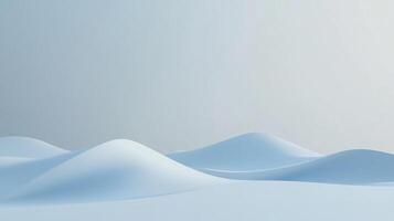 Abstract soft hills of light blue form a soothing, minimal landscape. Clean lines create a calming, simple composition. photo