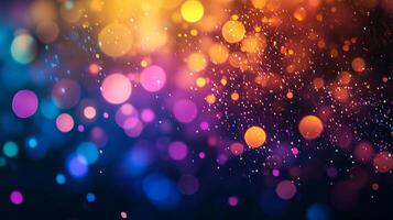 A vibrant spectacle of light, color, and bokeh effects creates a dynamic, captivating abstract background perfect for festive occasions. photo