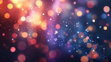 A dazzling display of light and color illuminates the scene, with bokeh and sparkles creating a dreamy atmosphere. Soft and blurry effects. photo