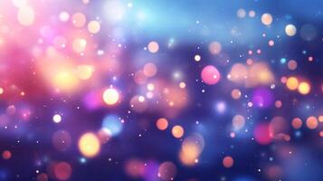 A mesmerizing bokeh display with vibrant circles of light in pinks, oranges, and blues creates a dreamy and festive atmosphere. photo