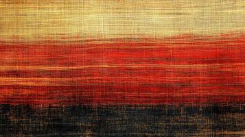 Abstract color gradient showcasing yellow, red, and black hues with a textured, fabric-like appearance and horizontal orientation. photo