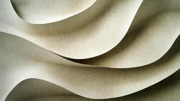 Abstract curves of layered paper create depth and texture, playing with light and shadow for a minimalist effect. Design element. photo