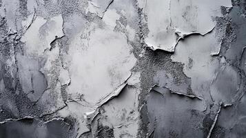 Abstract monochrome surface with heavily textured plaster, showcasing a dynamic interplay of light and shadow in a minimalist composition. photo