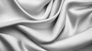 Abstract background of white, flowing fabric with soft, curving folds, creating a sense of elegance and serenity in a simple composition. photo
