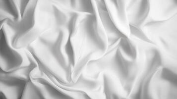 Elegant ivory fabric flowing smoothly with subtle shadow patterns creates a luxurious, draped texture and a soft, inviting aesthetic. photo