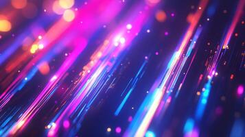 Abstract lines of neon light, creating a sense of movement and dynamism, perfect for a modern and energetic design. photo