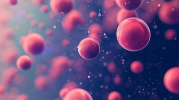 A mesmerizing abstract showcasing floating, iridescent spheres against a blurred gradient, highlighting depth and soft light interaction. photo