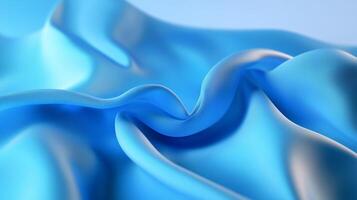 Abstract flowing blue waves with soft gradient. Smooth textures, minimal art. Light and airy design, visually pleasing background. photo