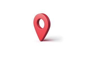 Red Location Pin Icon for Designing Maps and Navigation photo