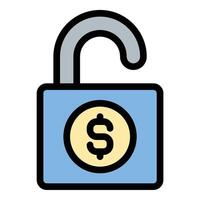 Unsecured loan icon in flat line style representing loans without collateral higher risk and credit-based lending ideal for banking and financial concepts. vector