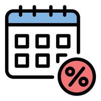 Due date icon in flat line style representing deadlines payment schedules and time-sensitive tasks ideal for financial and organizational concepts. vector
