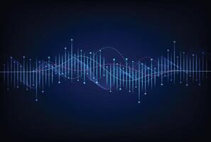 Abstract wave lines flowing dynamic. Artificial intelligence deep learning visualization networks concept for AI, music, sound vector