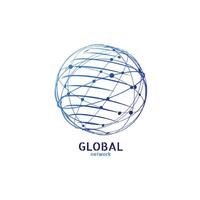 Global network logo. Connection minimal design. vector