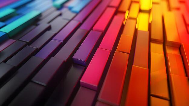 Vibrant Rectangular Abstract Pattern with Colorful Geometric Shapes photo