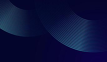 An blue abstract visually dynamic tech-themed backdrop with smooth gradient curves and luminescent blue rings background with Dark blue. vector