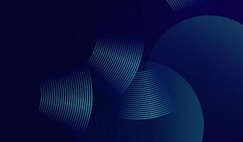 Abstract background with Dark blue background with visually dynamic tech-themed backdrop with smooth gradient curves and luminescent blue rings. illustration. vector