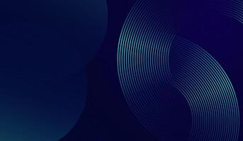 Abstract background with Dark blue background with visually dynamic tech-themed backdrop with smooth gradient curves and luminescent blue rings design vector