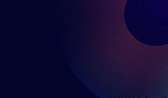 A futuristic digital background featuring a large, glowing circular pattern with fine concentric lines. The gradient of red and blue hues against a dark backdrop, abstract background. vector