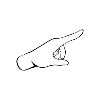 One finger up or number count or pointing gesture concept side view, Sketch Line illustration vector