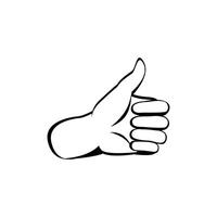 Thumb up hand drawn. Hand drawn sketch style Line art illustration vector