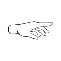 Hand gesture palm down. Arm showing something, gives a helping hand, support concept sketch out line vector
