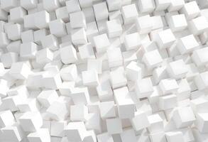Abstract White Cubes Background with Shadows, Modern Design Element photo