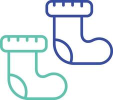 sock outline dual color icon vector