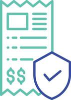 secure payment outline dual color icon vector