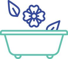 Bathtub outline dual color icon vector