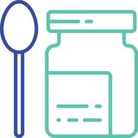 Bottle spoon outline dual color icon vector