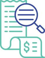 Bill scan outline dual color icon vector