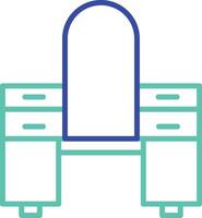Dressing Table outline dual color icon vector