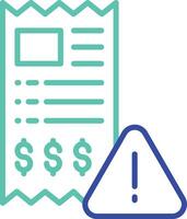 payment alert outline dual color icon vector