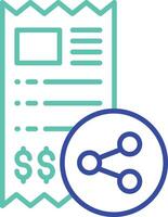 Share invoice outline dual color icon vector