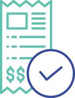 Approved payment outline dual color icon vector