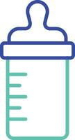 baby bottle outline dual color icon vector