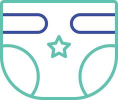 Diaper outline dual color icon vector