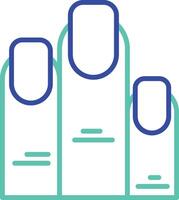 Finger outline dual color icon vector