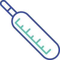 thermometer outline dual color icon vector