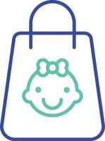 student bag outline dual color icon vector
