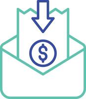 Download invoice outline dual color icon vector