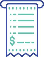 receipt outline dual color icon vector