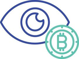 monitor outline dual color icon vector