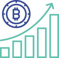bitcoin growth report outline dual color icon vector