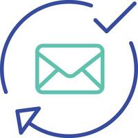 mail Approved outline dual color icon vector