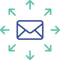 Bulk Mail outline dual color icon vector