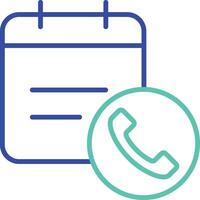 Call date outline dual color icon vector